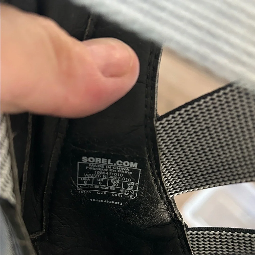 Sorel Women's Black and Gray Sandals - Picture 7 of 7